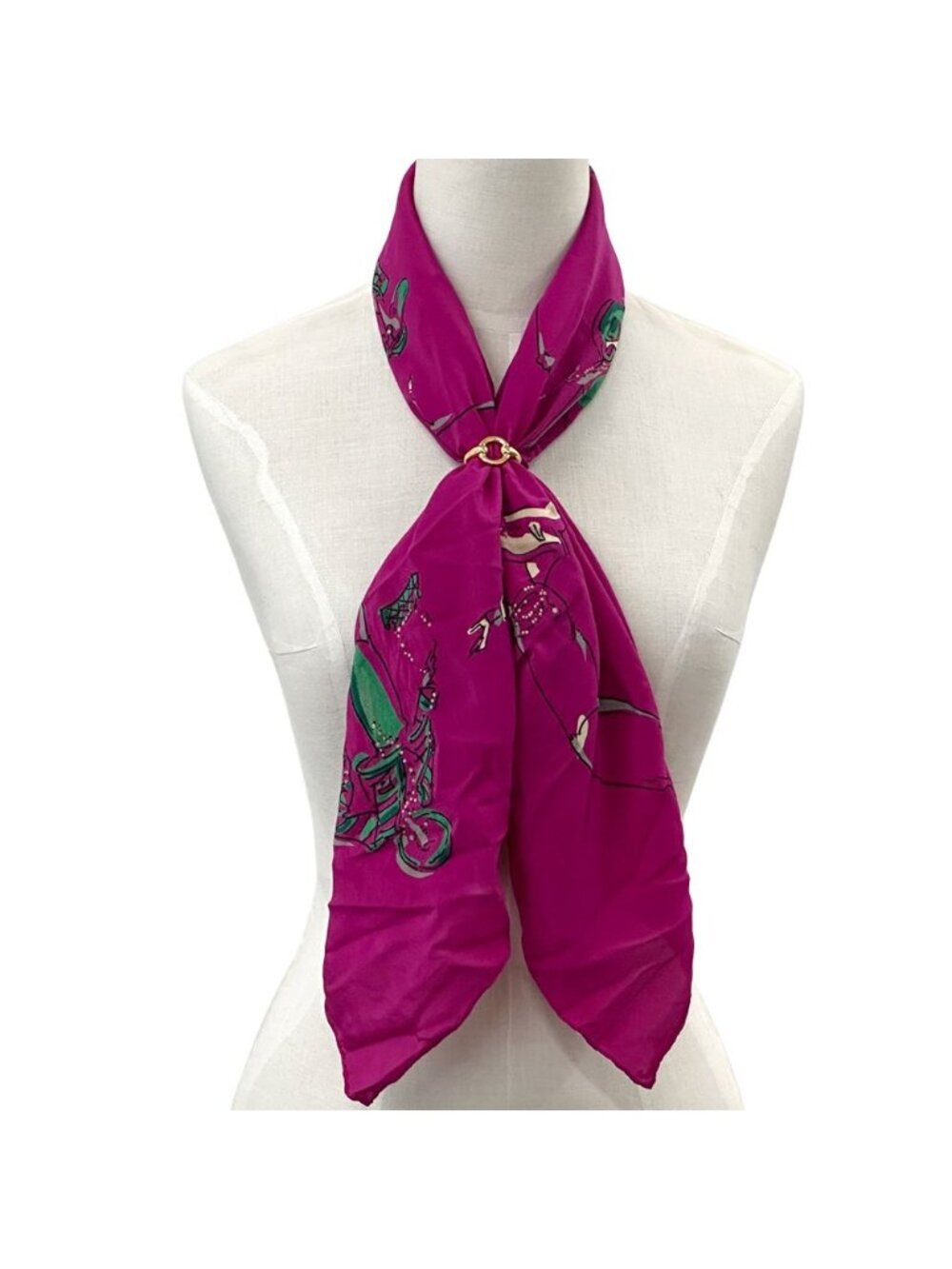 Chanel Scarf Mademoiselle Silk Purple Sheer Large - Picture 5 of 14